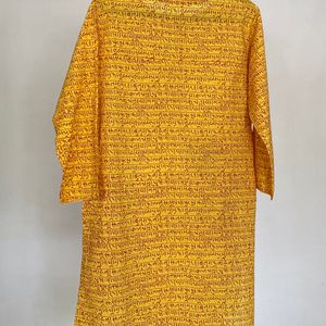 2 Combo Yellow Handblock Printed Cotton Top, Tuni