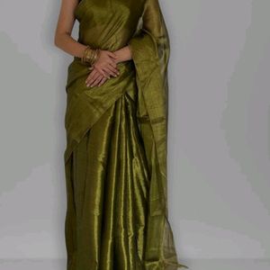 Devine Golden Green Saree ✨️