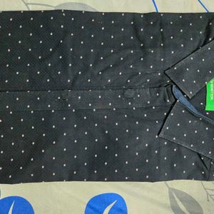 UCB Black Dotted Full Sleev Formal Shirt (42)