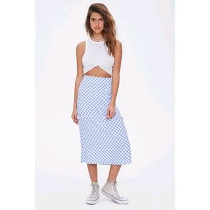 Forever 21 Gingham Print A Line Skirt