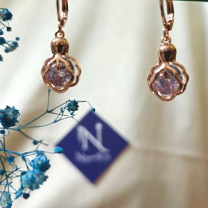 Anti-tarnish Caged AD Stone Earrings