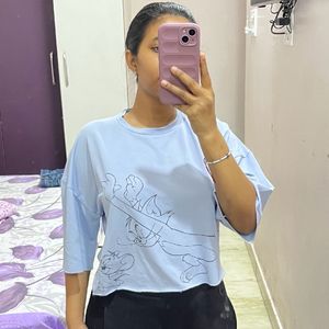 Drop Shoulder Crop T-shirt