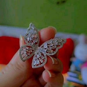 American Diamond Butterfly Ring