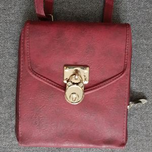 Maroon Slim Sling Bag