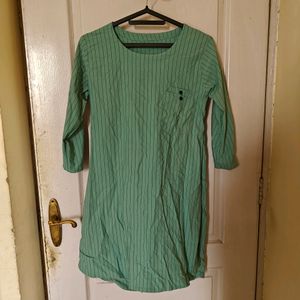 Green A Line Tunic Top