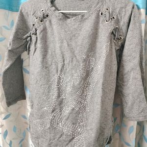 Grey Fancy Top