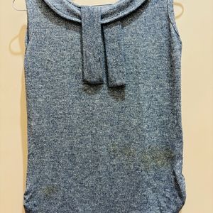 Grey Shimmery Sleeveless Top