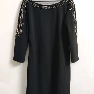 Rhinestone Black Dress