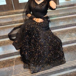 Black Sequence Lehenga Choli