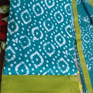 Green Printed Suit Set Material