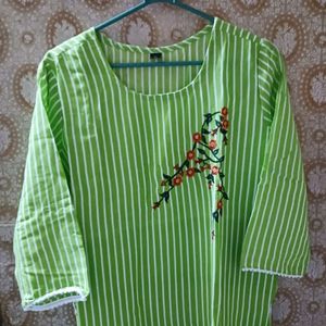 Brand New XL-42 Size Light Green Embroidered Kurti