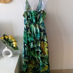 Zara Leaf Print Long Dress