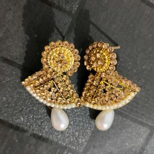 Combo Offer Golden Jhumka And pearl Jhumk