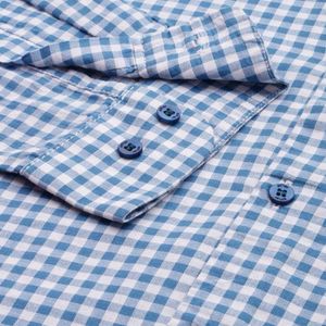 Men Blue and white Gingham Checked  Casual Shirt