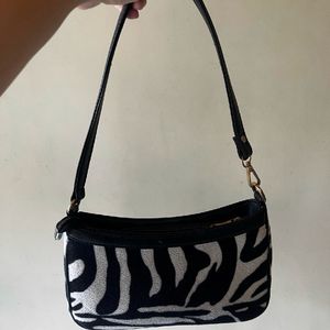 Zebra Print Baguette Bag
