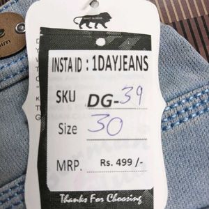 DG-39 Size-30 Slim Fit Women Denim Jeans