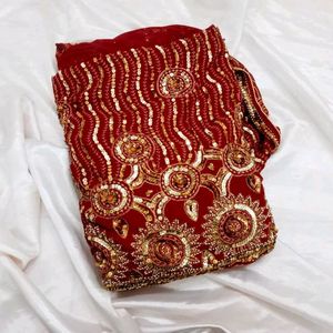 Red Rust Gorgeous Beautiful Saree