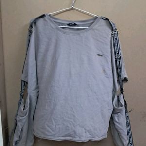 Womens Grey Solid Stylish Top.