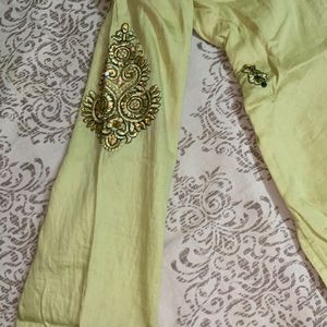 Mehndi Colour Full Set Top Bottom Dupatta