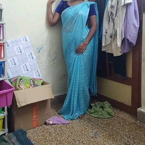 Saree with work blouse unstitched