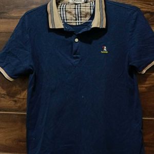 A Navy Blue Collared T-shirt