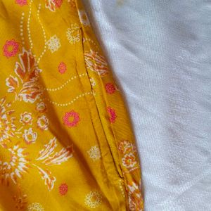 Mustard Colour A-line Kurta