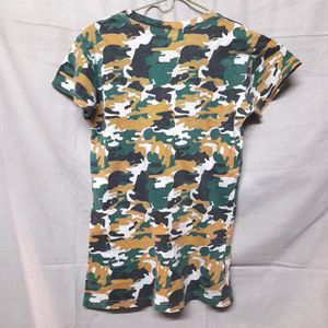 2 Women Mickey Tshirts Military Camouflage Tees