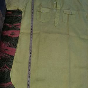 Lemon Color Kurta Perfect Fit With Jeans Size 44