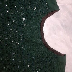 Green Chikankari Kurti