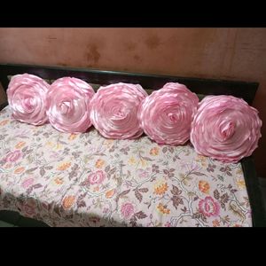 Pink Satin Cushions Very Beautiful