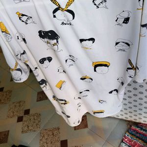 White Tshirt With Cartoon Print