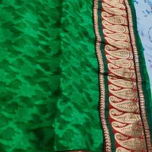 Parrot Green Saree,