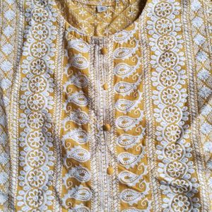 Yellow Chikankari Kurta