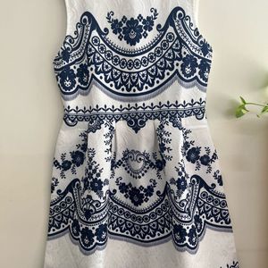 Shein White & Blue Party Dress