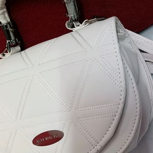 White Leather Bag Slingbag Handbag From Italy