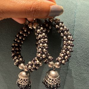 light weight oxidised jhumka