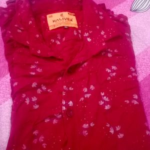 Maroon Men XL Printed Shirt