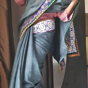 Party Wear Embroidererd Sari