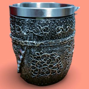 Grey Hand Grafted 3D Skull Stainless Steel Mug