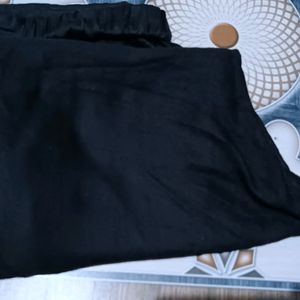 Black Cotton Pant For Kurti With Pockets