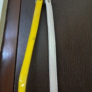 Combo: White And Yellow Slim Belt