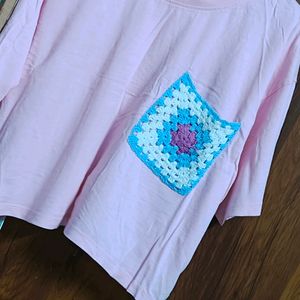 Baby Pink Crop T Shirt