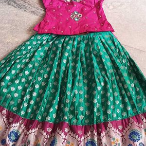 Pattu Lehanga Blouse For Girls