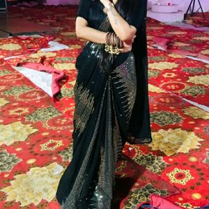 Heavy Sequence Work Saree