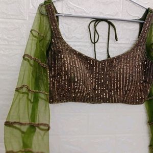 Olive Green Lehenga Choli Set