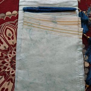 Organza Tie Die Blue Saree