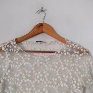 White Embroidery Top (Women's)