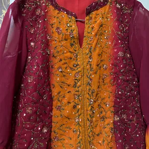 Red Sharraa Suit With Duppatta