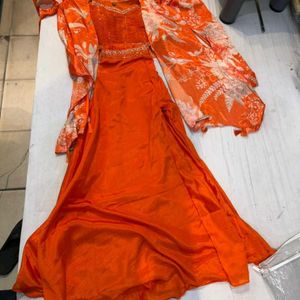 Orange Indowestern dress