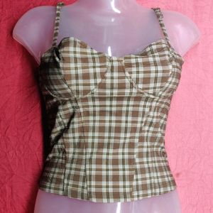 H&M Twill Bustier Top